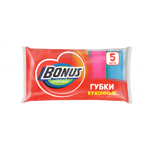 BONUS Губка кухонная 5 шт